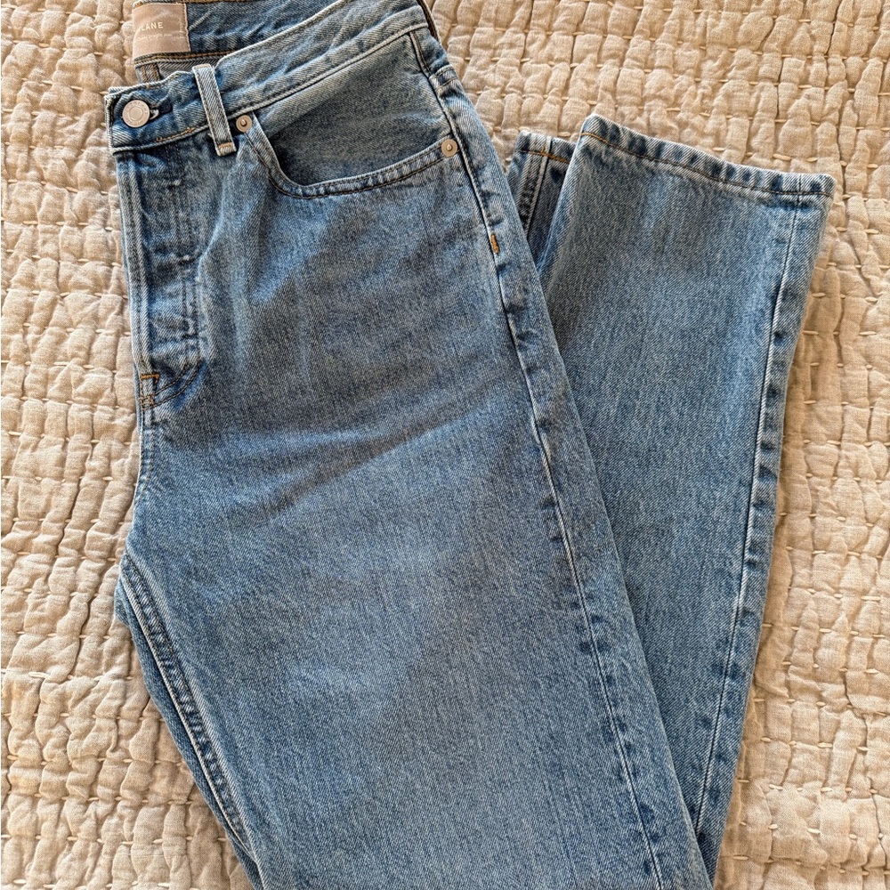 Everlane The High Rise Cheeky Straight Jeans Light/Mid Wash 27 Regular - Picture 3 of 7
